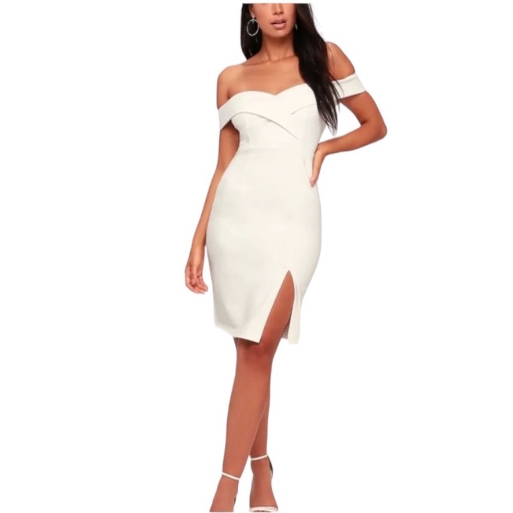 Elegant Off-Shoulder White Dress